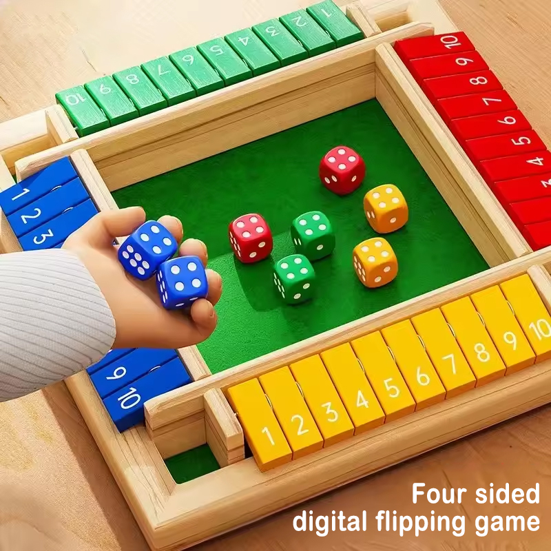 Party Games For 7 People - Kutu Oyunu Ahşap Zar Dört Taraflı