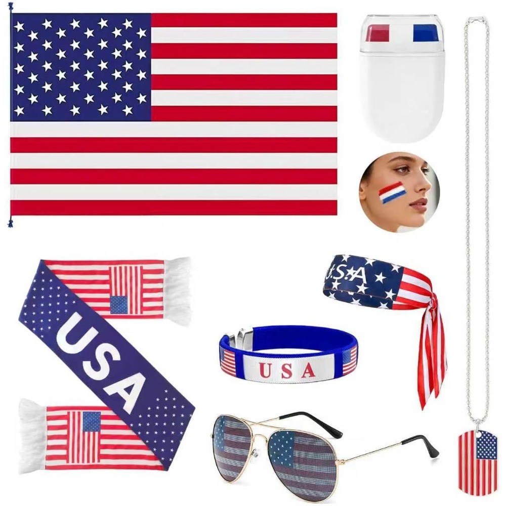 Party Games Usa - 2026 ABD Taraftar Seti Vatansever Destekçi